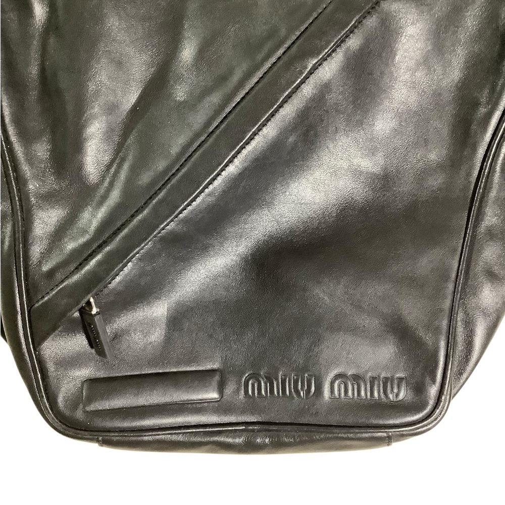 Mui Miu Leather Black Leather Bowling Shoulder Bag - Picture 2 of 8